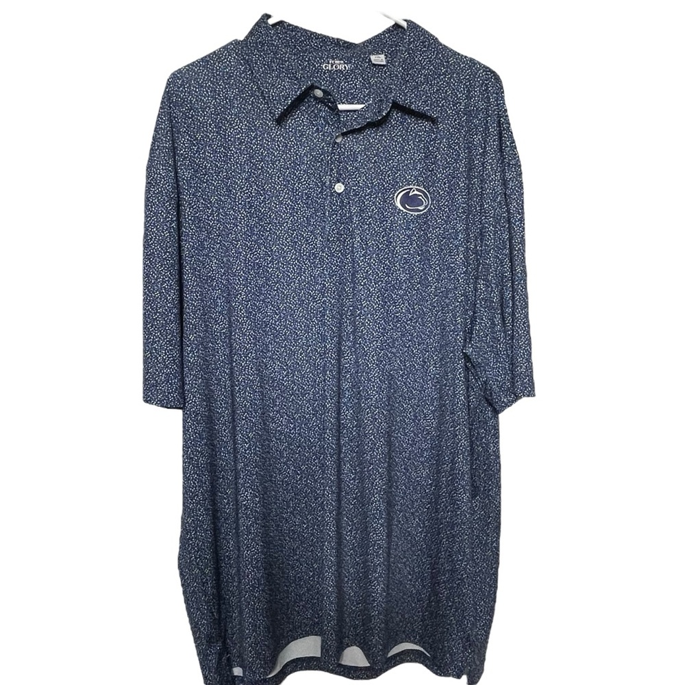 For the Glory Penn State Polo Shirt Men’s XXL Blue Print Performance Golf